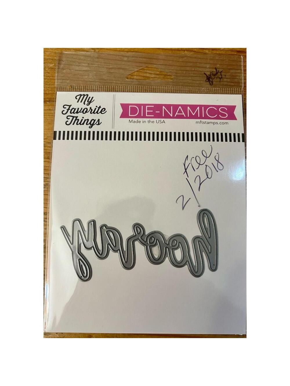 My Favorite Things Die-namics "Hooray" Freebie Cutting Die Card Making Craft